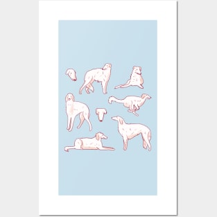 Funny borzoi pattern Posters and Art